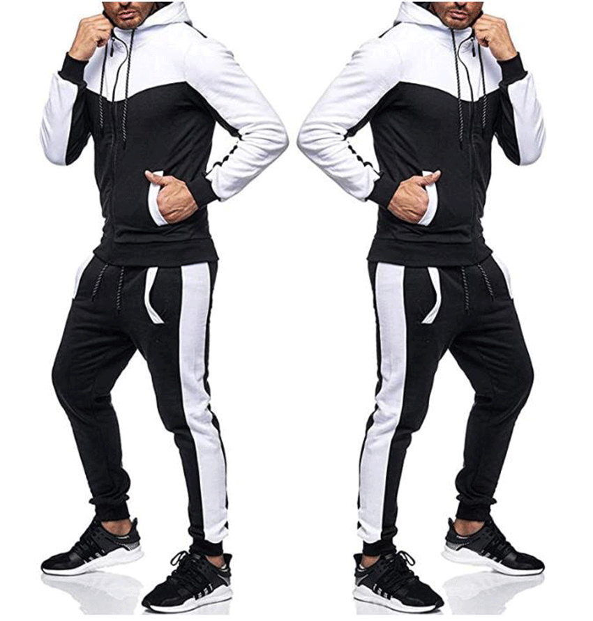Men's Hooded Sports Zip-Up Set for Autumn/Winter