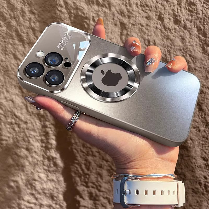 Frosted Glass Magnetic Phone Case for iPhone 15/14 Pro Max