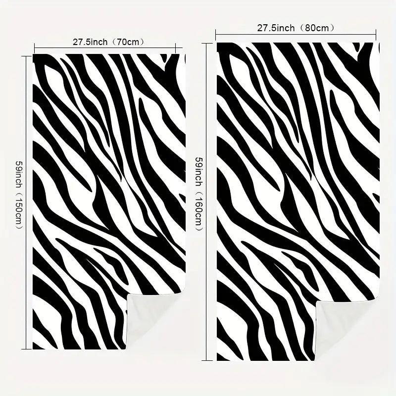 Zebra Print Microfiber Beach Towel - Oversized & Absorbent