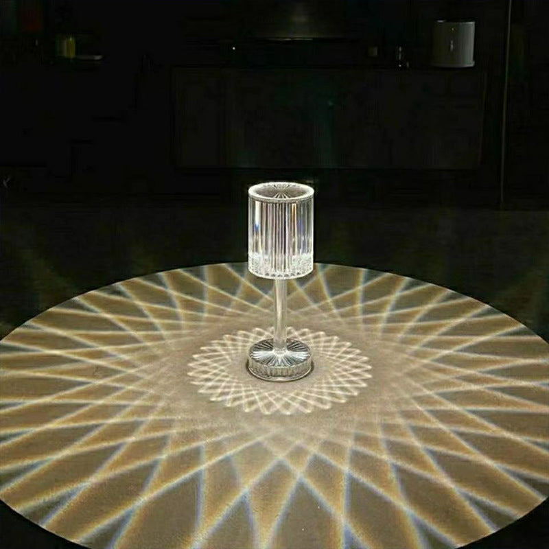 Modern Minimalist Touch Table Lamp with Crystal Design