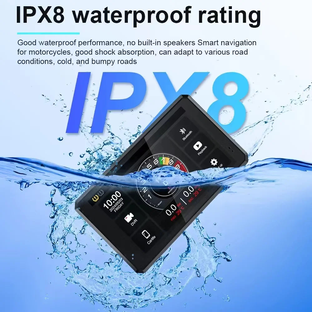 5/7 inch Carplay Motorcycle DVR Navigation GPS Wireless CarPlay Android Auto Airplay Display Screen Portable Moto Monitor IPX7