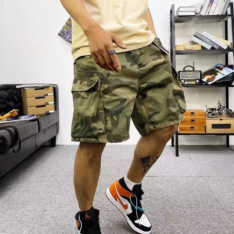 Men's Summer Casual Loose Cotton Cargo Shorts