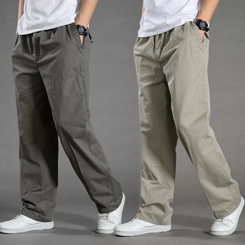 Herren Cargo-Hosen Baumwolle Schwarz Arbeitshosen Sommer Casual Kletter-Jogger Herren Sweathosen Sport Frühling Herbst Twill-Hosen