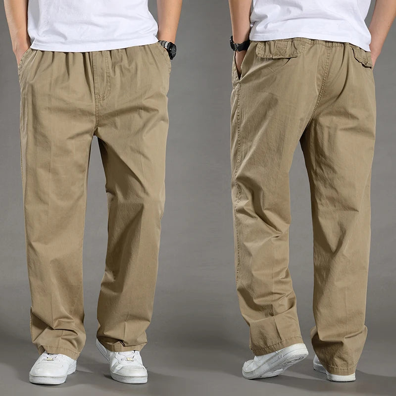 Herren Cargo-Hosen Baumwolle Schwarz Arbeitshosen Sommer Casual Kletter-Jogger Herren Sweathosen Sport Frühling Herbst Twill-Hosen
