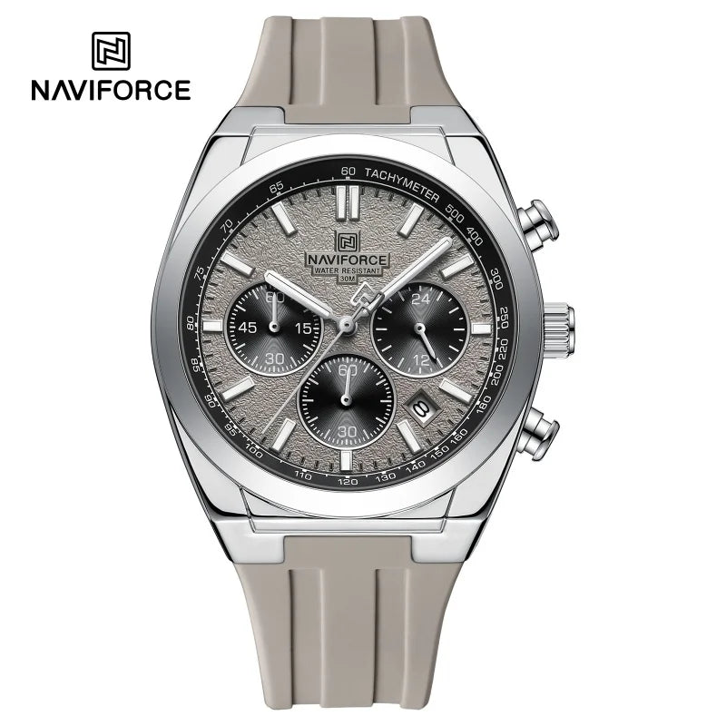 NAVIFORCE Herrenuhren, multifunktionaler Chronograph, Silikonarmband, leuchtende Zeiger, 3ATM wasserdicht, hochwertiges Original für Herren