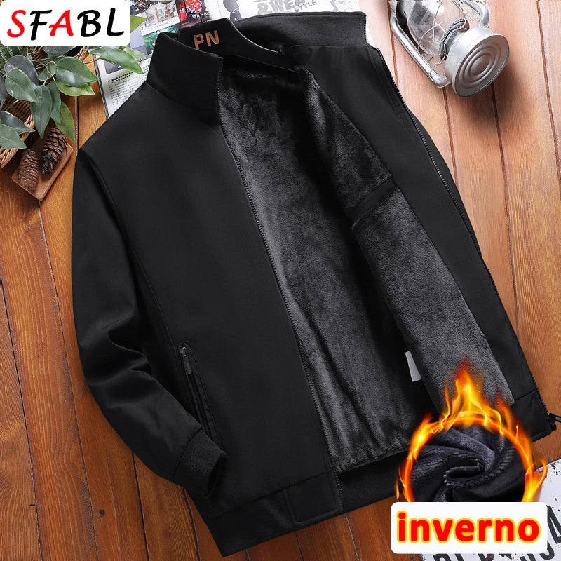 Warme Fleece Herbst Winter Jacken für Männer Business Büro Kleid Mantel Casual männer Winter Jacke Einfarbig Luxus Oberbekleidung mann