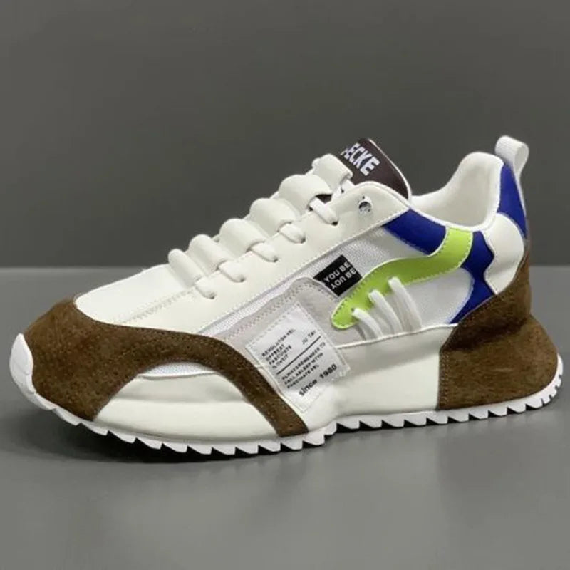 Männer Turnschuhe Plattform Casual Schuhe Trend Leder Runde Kappe Laufschuhe Im Freien Nicht-slip Schuhe Slip auf Atmungsaktive Männer schuhe