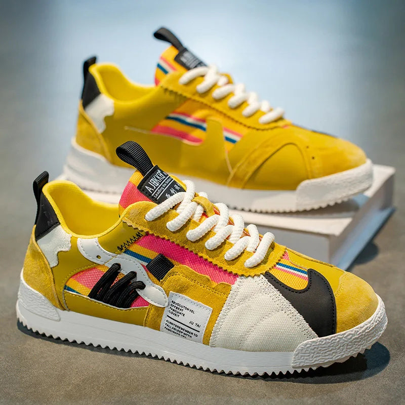Herren Weiße Sneaker Herbst Bequeme Rutschfeste Laufschuhe Luxuriöse Weiche Sohle Modische Schnürschuhe Outdoor Freizeitschuhe 2026