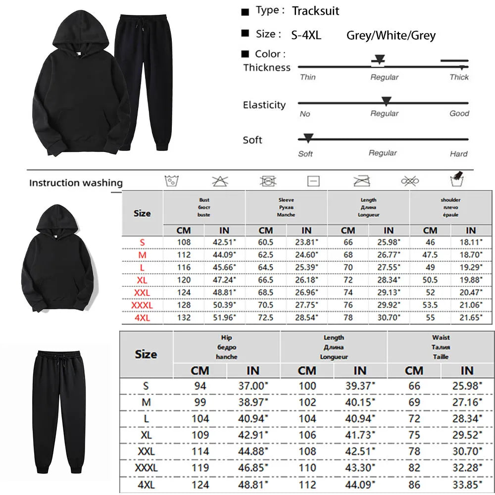 Männer Trainingsanzug 2-teilige Sets Mit Kapuze Sweatshirt + Kordelzug Hosen Männliche Hoodies Laufsport Männer Frauen Herbst Sportwear