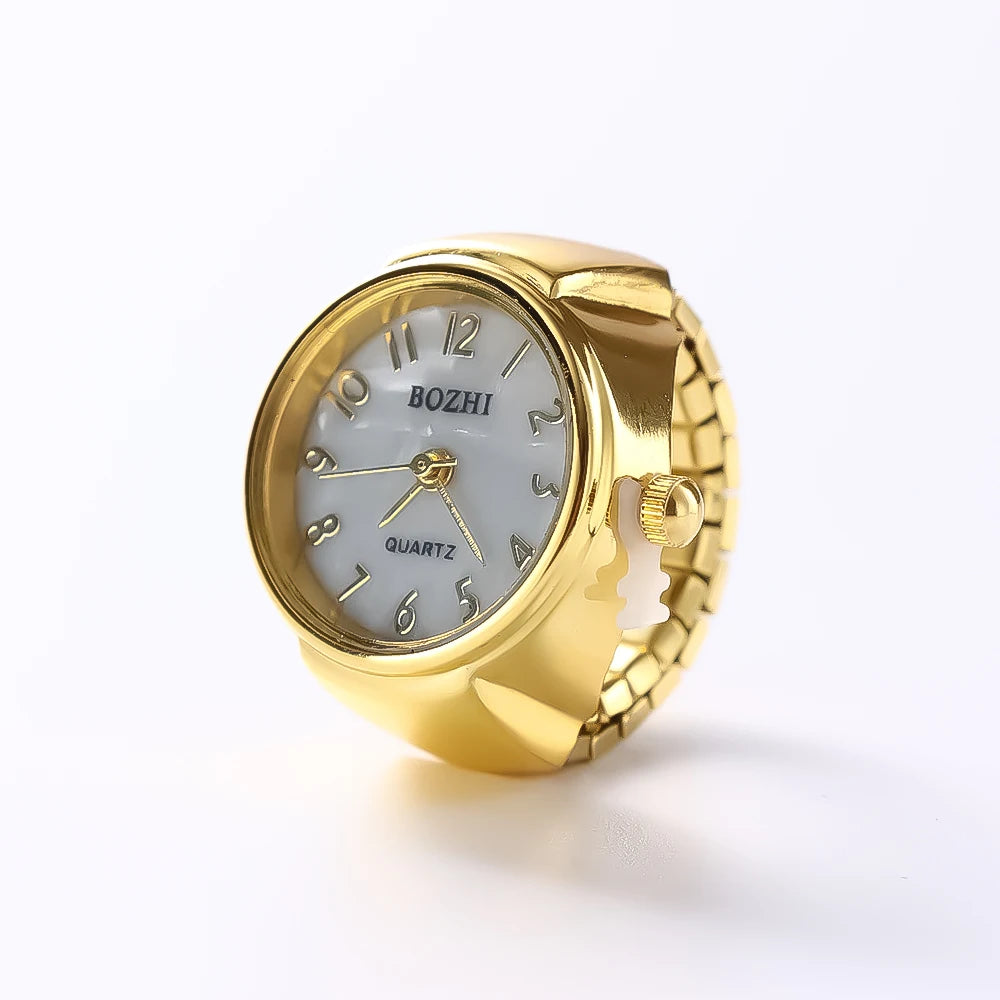 Vintage Punk Finger Uhr Mini Gummiband Legierung Uhren Paar Ringe Schmuck Uhr Retro Römischen Quarzuhr Ringe Frauen Männer