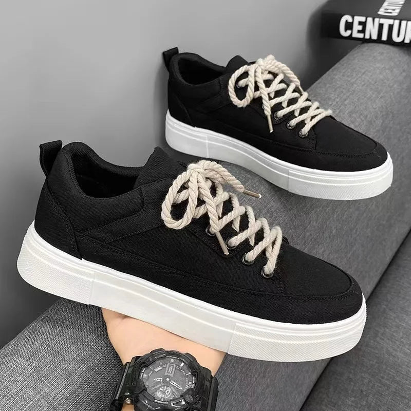 Koreanische Mode lässig Leinwand Turnschuhe Männer Harajuku Plattform Leinwand Schuhe Mann atmungsaktive Männer vulkan isierte Schuhe Zapatos de Lona