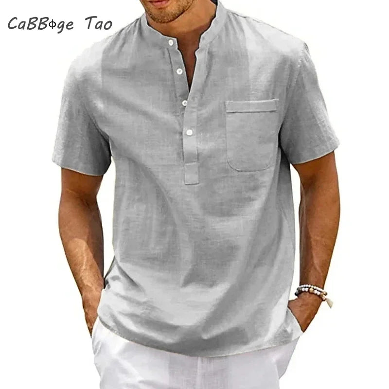 Sommer Neue männer Casual Slim Fit Polo-Shirt Einfarbig Atmungsaktive Taste Kurzarm Top Erfrischende und Bequeme T-shirt