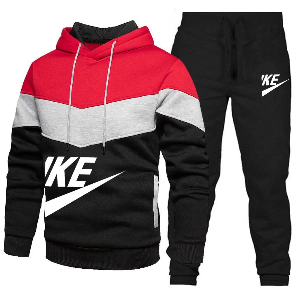 neue Herbst Winter männer Sets Zipper Hoodie + Hosen Stücke Lässige Männlichen Sportswear Marke Kleidung Schweiß Anzug