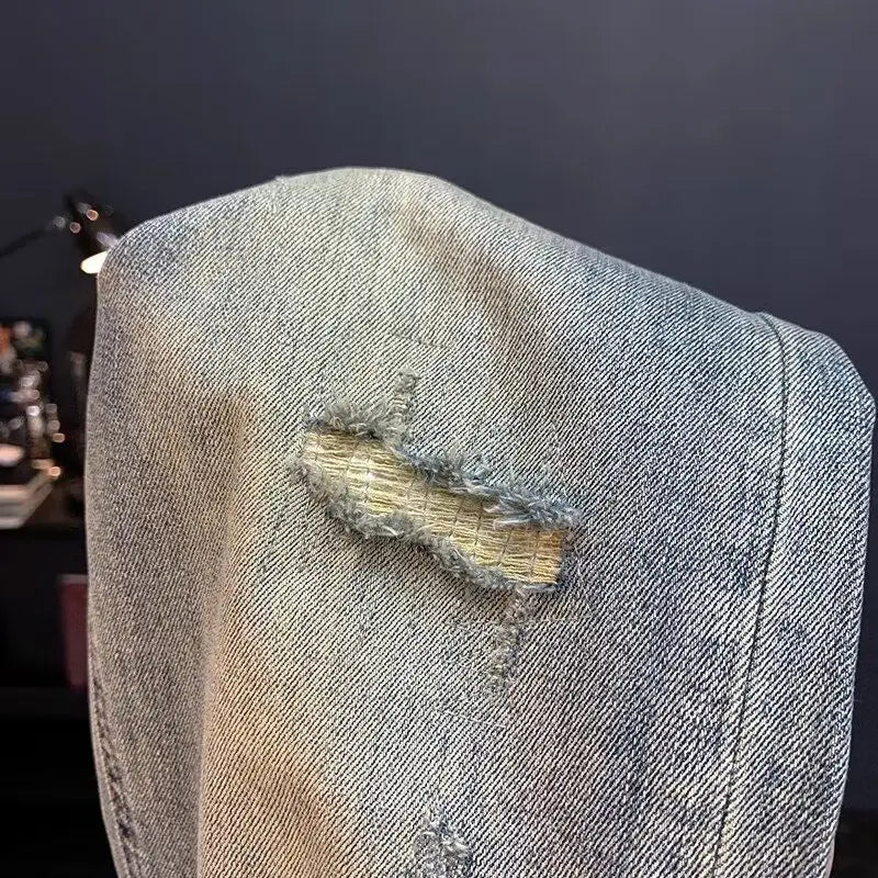 Jeans für Herren Frühling und Herbst, kleine zerrissene Jeans, Herren-Vintage-Hosen, trendige Marke, Harlan-Männerkleidung, Streetwear-Kleidung