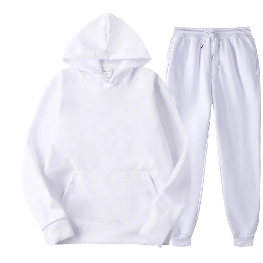 Männer Trainingsanzug 2-teilige Sets Mit Kapuze Sweatshirt + Kordelzug Hosen Männliche Hoodies Laufsport Männer Frauen Herbst Sportwear