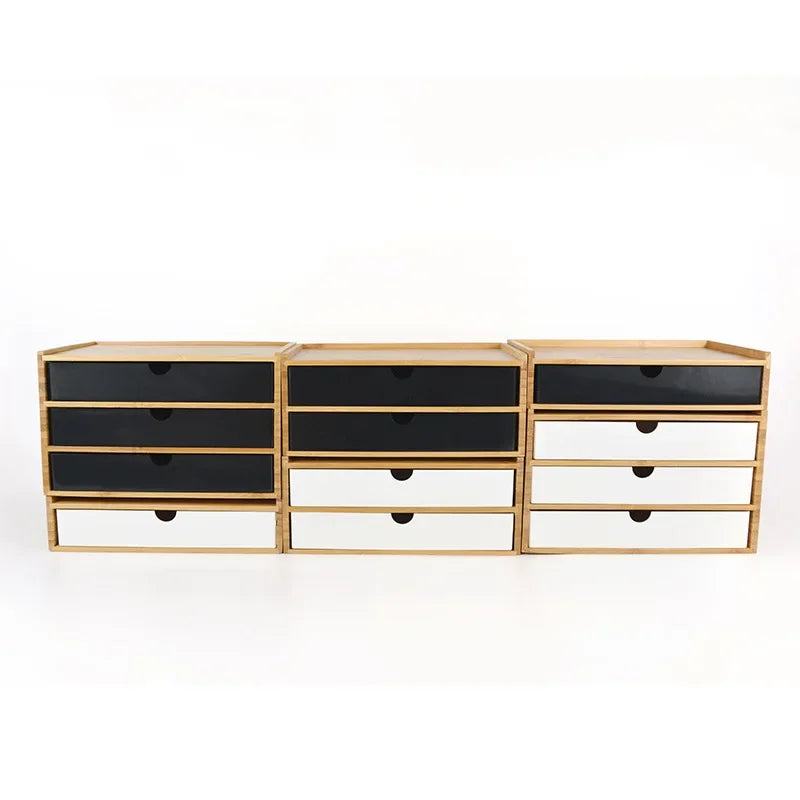 1-3 Schicht Bambus Aufbewahrungsbox Kleinigkeiten Kosmetik Schmuck Schreibwaren Headset Aufbewahrungsbox Home Office Hotel Aufbewahrungsschubladen