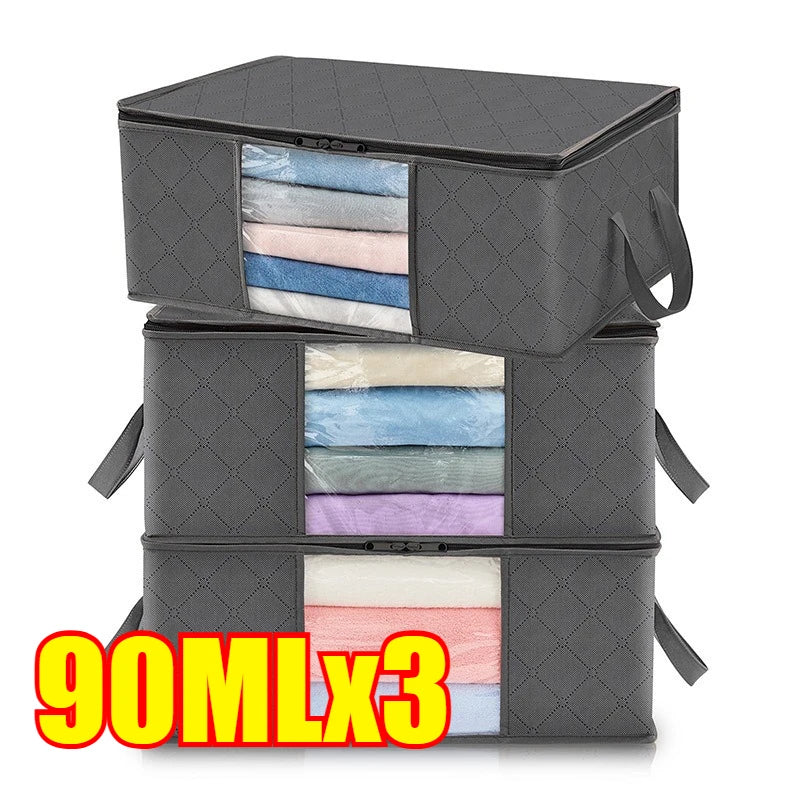 Aufbewahrungstasche, faltbar, großes Fassungsvermögen, für Kleidung, Decke, Aufbewahrungstaschen, Aufbewahrungsbehälter für die Organisation von Schlafzimmer, Schrank, Kleidung