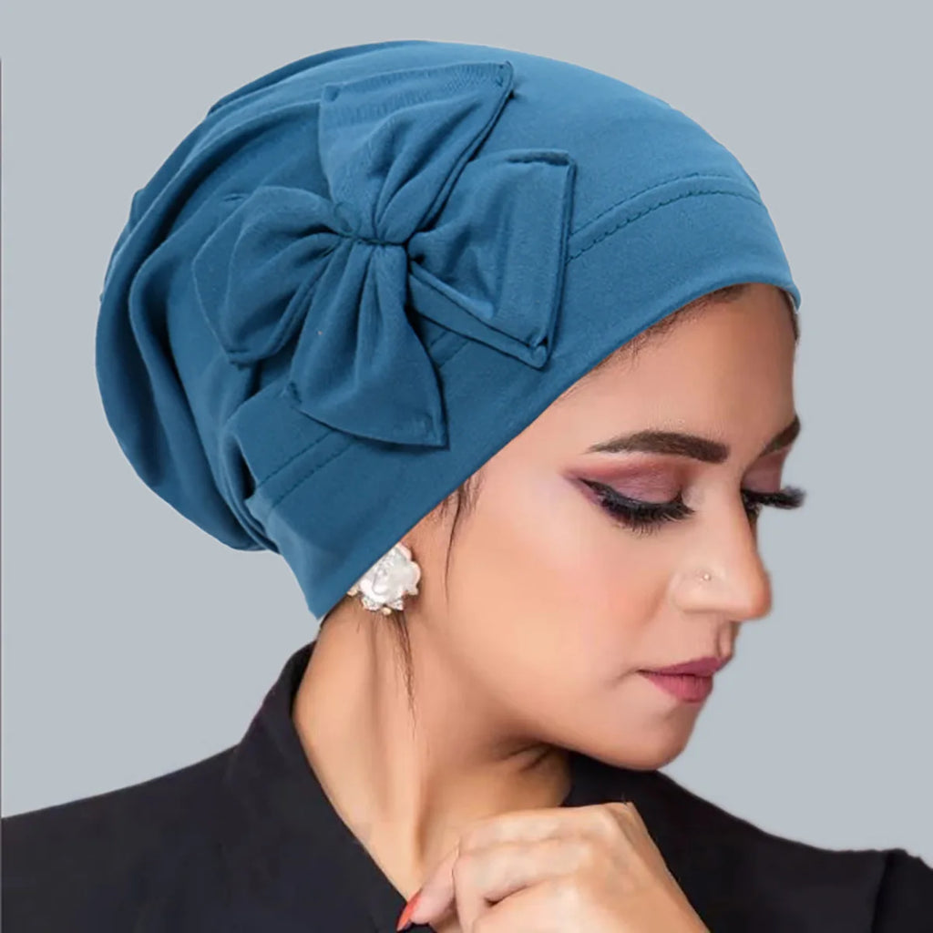 Neue Muslimische Frauen Innere Hijab Hut Bowknot Turban Indische Motorhaube Kopftuch Mützen Haarausfall Kopf Wrap Chemo Kappe Turbante Mujer