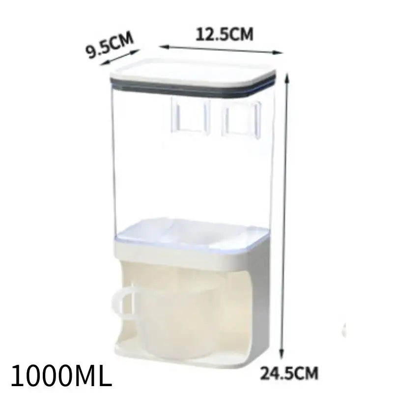 Küche Lagerung Lebensmittel Organizer Wand Montiert Trockenen Lebensmittel Getreide Spender Snack Getreide Kunststoff Lagerung Container Box Rack für Hause
