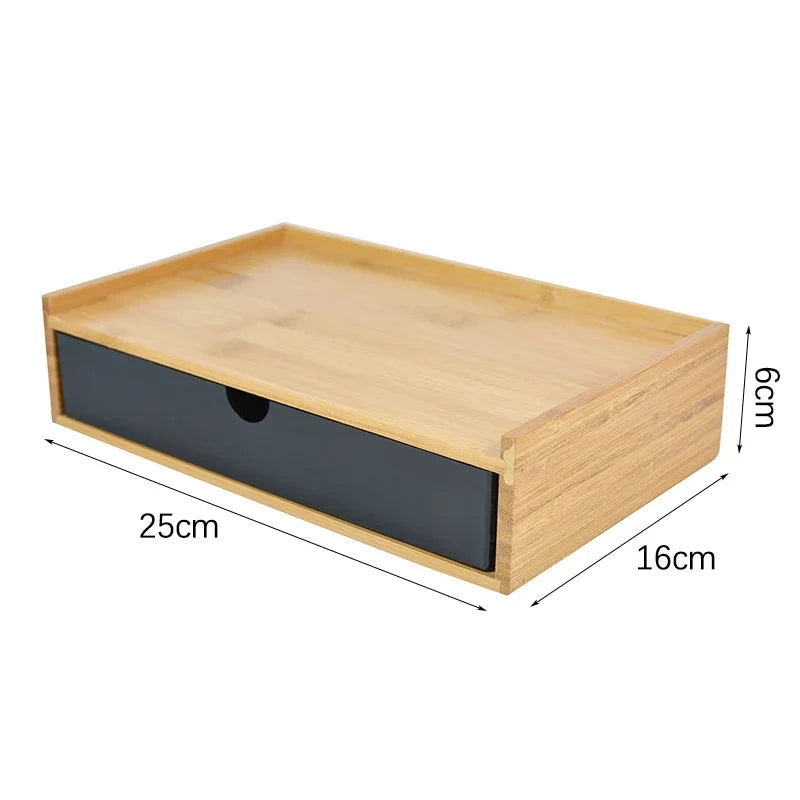 1-3 Schicht Bambus Aufbewahrungsbox Kleinigkeiten Kosmetik Schmuck Schreibwaren Headset Aufbewahrungsbox Home Office Hotel Aufbewahrungsschubladen
