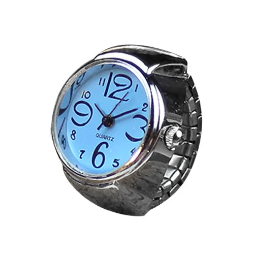 Vintage Punk Finger Uhr Mini Gummiband Legierung Uhren Paar Ringe Schmuck Uhr Retro Römischen Quarzuhr Ringe Frauen Männer