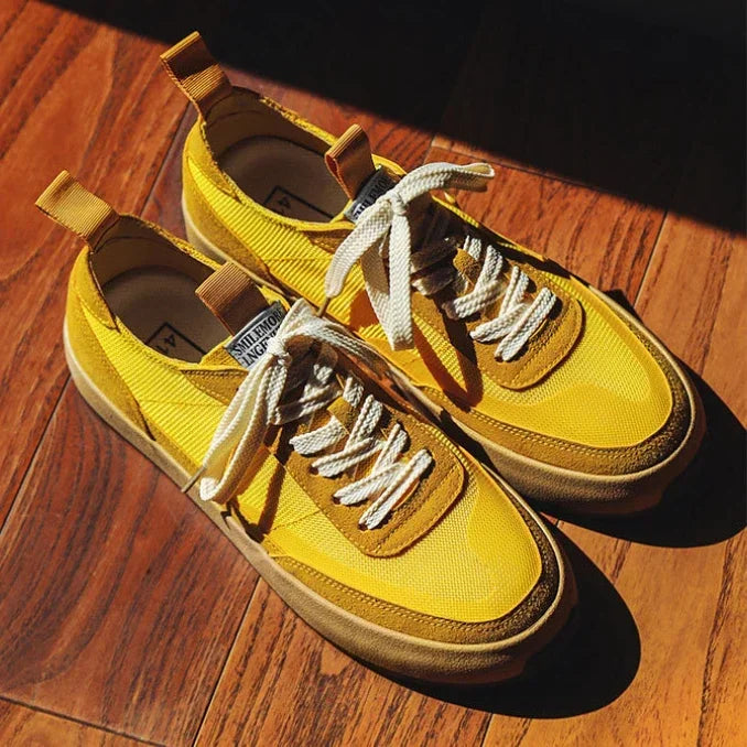 Trend ige Männer lässig Turnschuhe Patchwork flache Leinwand Schuhe für Männer Eis Seide Walking Plattform Schuhe bequeme Vintage Turnschuhe männlich