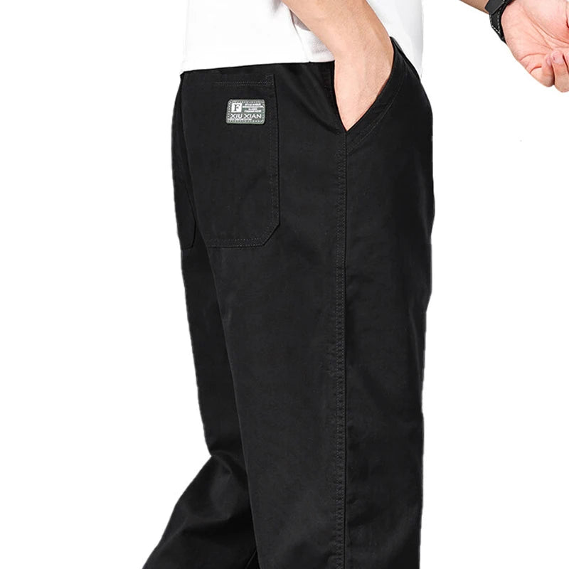 Große Größe Herren Freizeithose Relaxed Fit Baumwollhose Elastische Taille Kordelzug Jogginghose Herren Joggerhose Sommer Frühling