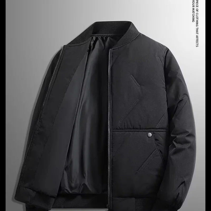 Herbst- und Winter-Baseballkragen, modische und vielseitige Baumwolljacke für Herren, warme Baumwolljacke für den Außenbereich, Baseballjacke,