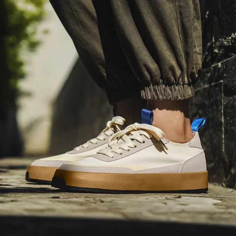 Trend ige Männer lässig Turnschuhe Patchwork flache Leinwand Schuhe für Männer Eis Seide Walking Plattform Schuhe bequeme Vintage Turnschuhe männlich