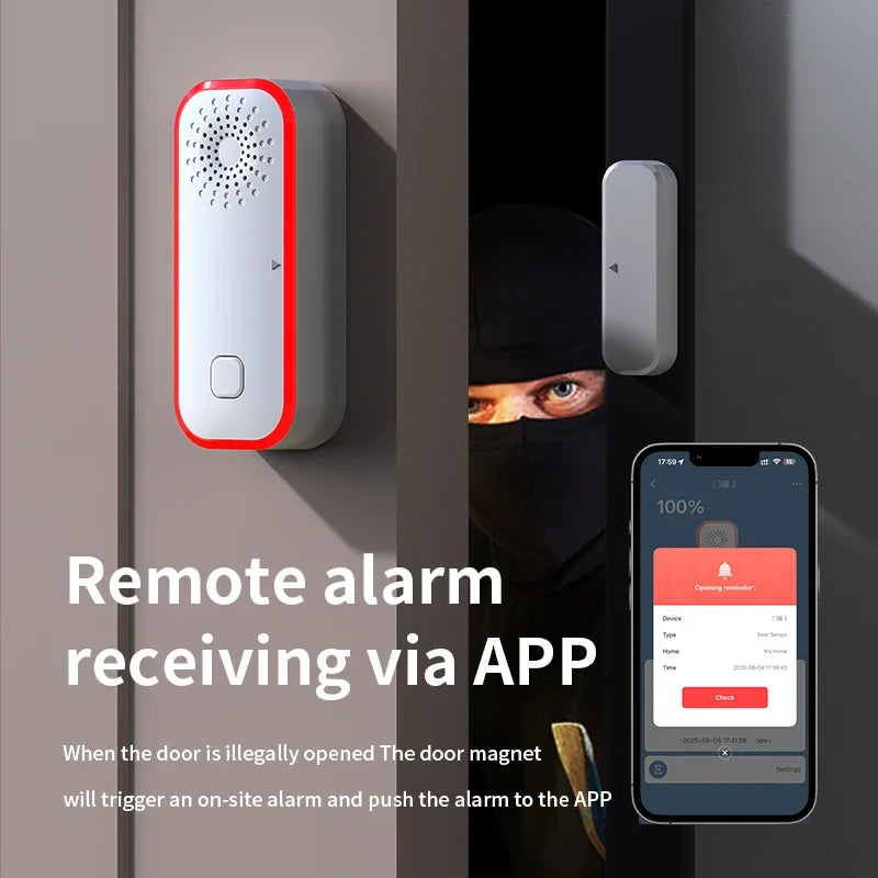 WiFi Tür Alarm Smart Tür Fenster Alarm Detektor 0-100dB Ton Und Licht Alarm APP Steuerung Smart Home sicherheit Alarm System