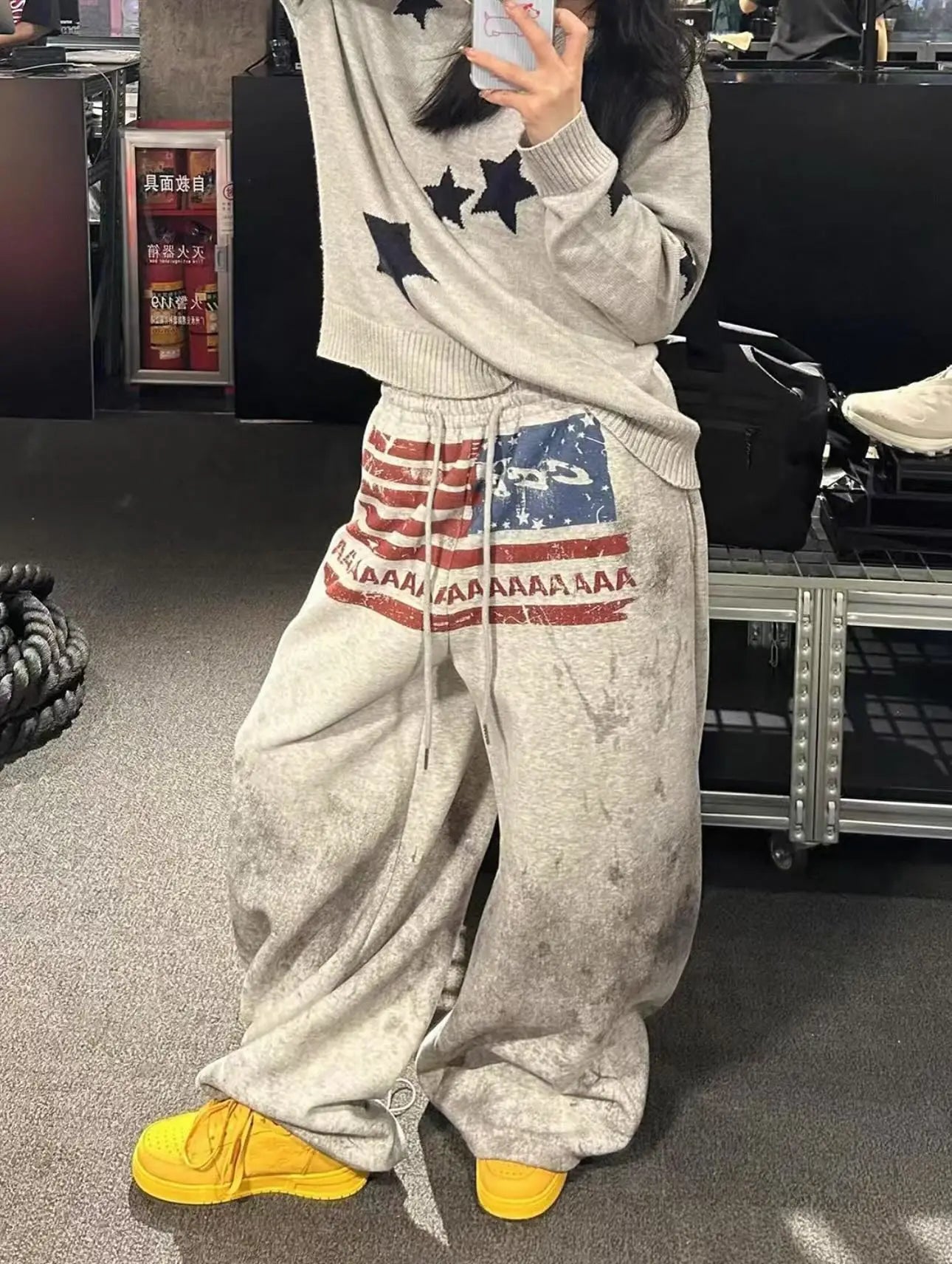 Y2k Baggy Sport Hosen Männer und Frauen Harajuku Retro Brief Gedruckt Casual Hosen Amerikanische Gothic Mode Niedrige Taille Sport Hosen
