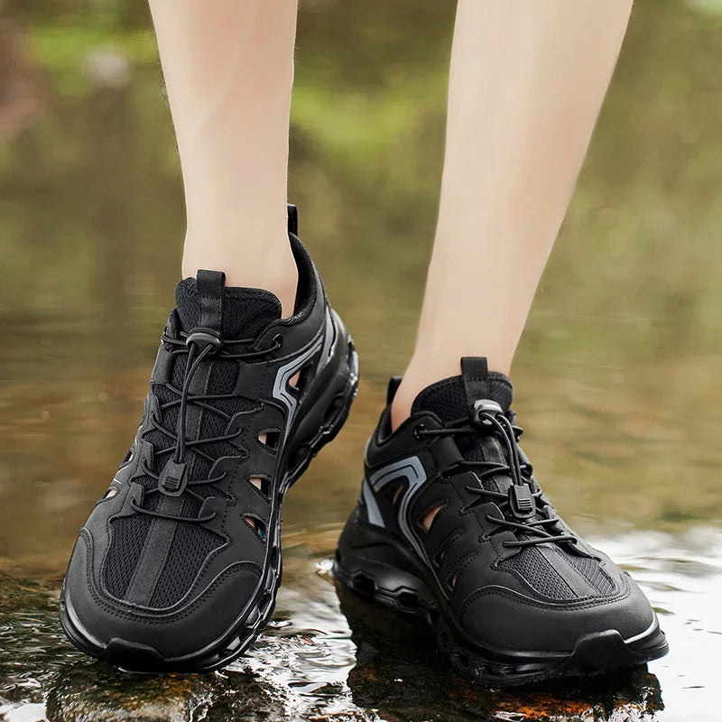 Sommer-Sandalen für Herren, leichte, rutschfeste Outdoor-Wanderschuhe mit dicken Sohlen, atmungsaktive, wasserabweisende Freizeitschuhe für Herren