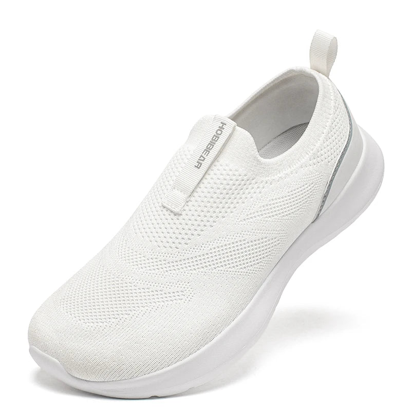 HOBIBEAR Unisex-Laufschuhe, breite Zehen, bequeme, rutschfeste Turnschuhe, atmungsaktive Mesh-Slip-On-Wanderschuhe