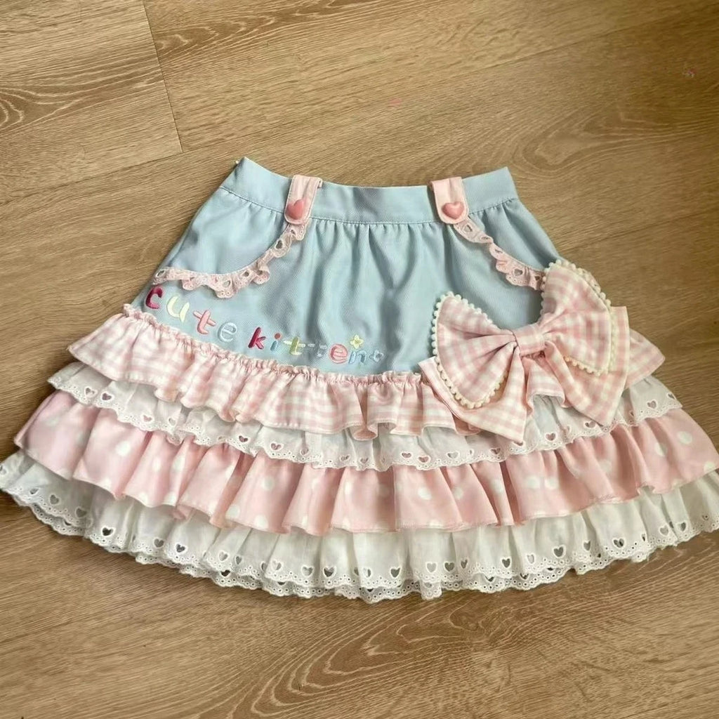 Japanische Kawaii Crop Tops Cartoon Print Harajuku Lolita Kurzarm T-shirts Frauen Y2k Ästhetische Dünne T Vintage Fee Grunge