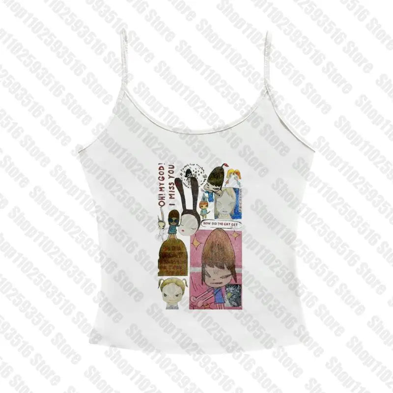 Ästhetische Brief Tank top Crop Tops T-shirt Kurzarm Weste Tees Harajuku Streetwear Hosenträger Frauen Kleidung hemd 2000er Jahre