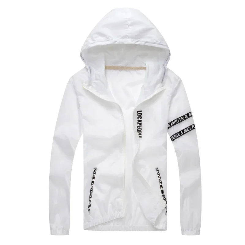 Männer Windjacke Sommer Sonnenschutz Jacke Outwear Sport Radfahren Dünne Mit Kapuze Mäntel Männer Jaqueta Masculina Marke Kleidung
