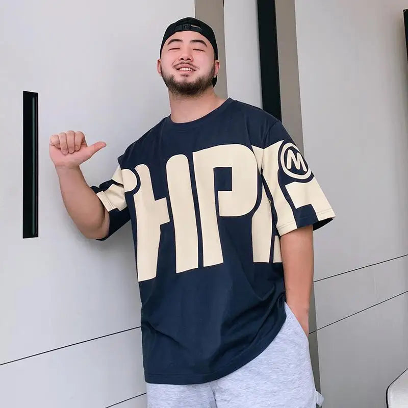 Herren T-Shirt lose Tops Baggy übergroßen Druck männliche T-Shirts Hemden o Hals Alphabet billige Kleidung und hochwertige gewöhnliche 5xl y2k