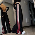 Angebot, 19,99 € ,Harajuku vielseitige Frauen gestreifte Jogging hose Frühling Sommer neue koreanische hohe Taille übergroße Mode Sport Jogger Freizeit hose