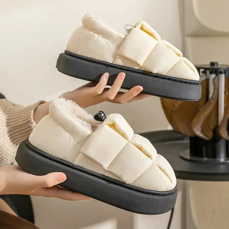 KIDMI Winter Herren Hausschuhe Warme Frauen Hausschuhe Im Freien Rutschfeste Männer Baumwolle Stiefel Flauschige Fuzzy Männer Schuhe Casual Pelzigen Hausschuhe
