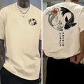 Koi Harajuku Japanisches Muster 100 % reine Baumwolle Herren T-Shirt Sommer Täglich Outdoor Sport Straße Lässig Bequem Kurzarm