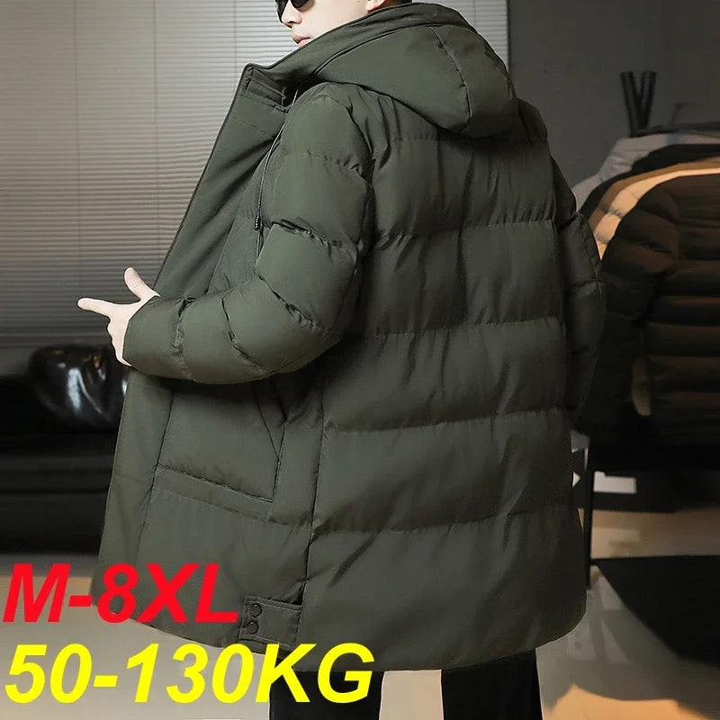 Jacke Männlich Cargo ,Lange Windschutz Plus Größe 8xl 7xl 6xl Casual Warme Gepolsterte Oberbekleidung Winter Parkas Männer Dicke Warme Jacke mäntel