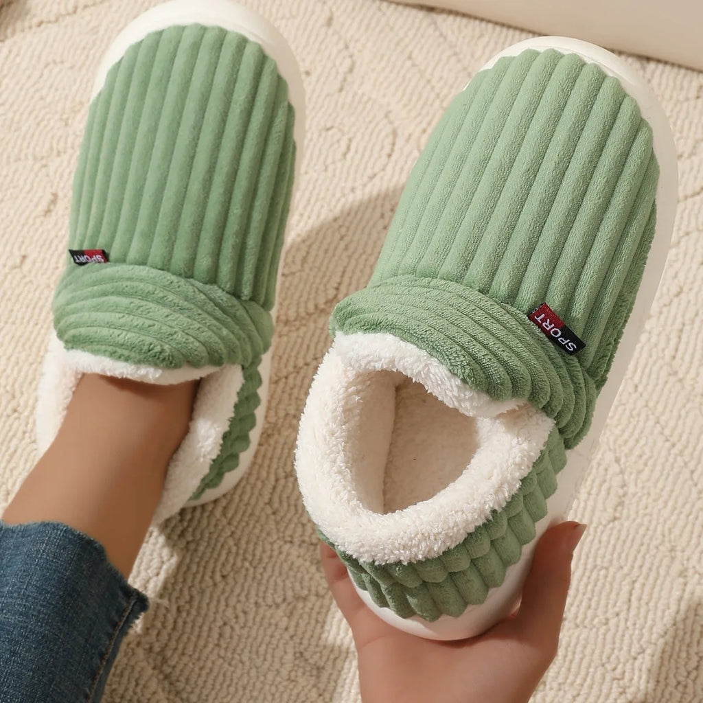 KIDMI Winter Herren Hausschuhe Warme Frauen Hausschuhe Im Freien Rutschfeste Männer Baumwolle Stiefel Flauschige Fuzzy Männer Schuhe Casual Pelzigen Hausschuhe
