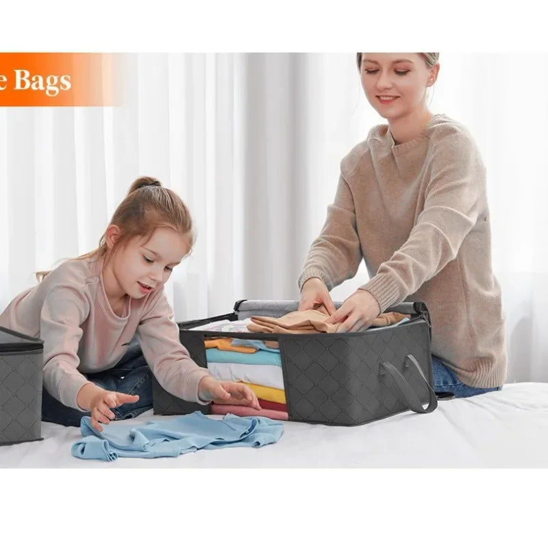 Aufbewahrungstasche, faltbar, großes Fassungsvermögen, für Kleidung, Decke, Aufbewahrungstaschen, Aufbewahrungsbehälter für die Organisation von Schlafzimmer, Schrank, Kleidung