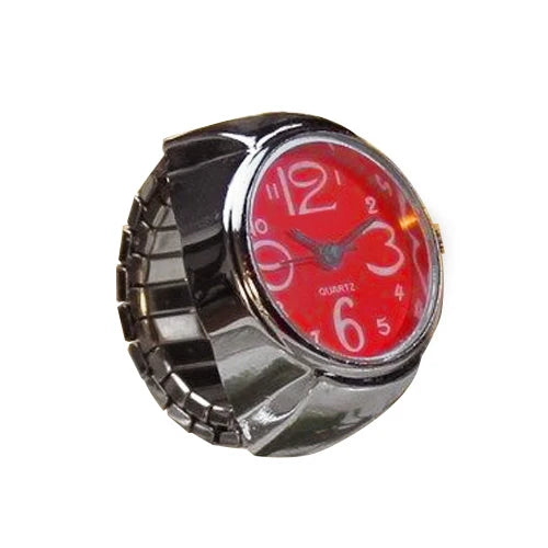Vintage Punk Finger Uhr Mini Gummiband Legierung Uhren Paar Ringe Schmuck Uhr Retro Römischen Quarzuhr Ringe Frauen Männer