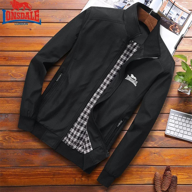 Hochwertige bestickte LONSDALE Frühling/Herbst Lässige Mode Slim Fit Bombenjacke Baseballkragen Herrenjacke M-6XL