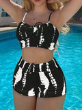 Kordelzug-Shorts-Bikinis 2026 Hochgeschnittener Badeanzug Damen Bademode Frauen Badebekleidung Schwimmanzug Strandkleidung