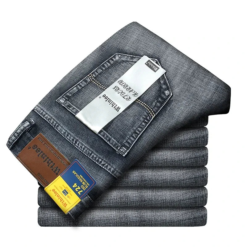2026 Top-Marke Gewaschene Jeans-Hose Vier-Jahreszeiten-Herren-Jeans Hochwertige Business-Casual-Jeans mit Hohem Bund