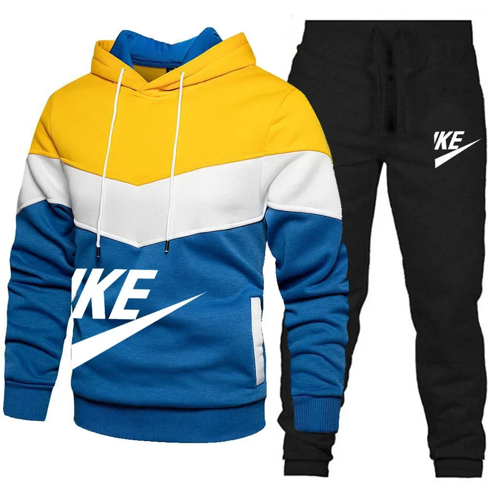 neue Herbst Winter männer Sets Zipper Hoodie + Hosen Stücke Lässige Männlichen Sportswear Marke Kleidung Schweiß Anzug