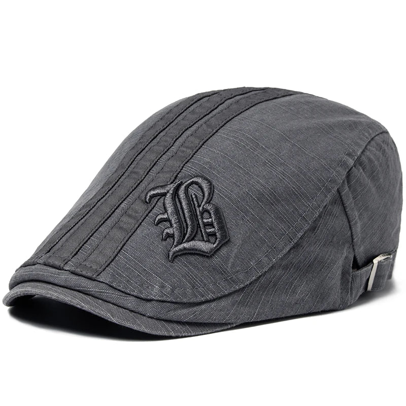 CNTANG Neue Männer Baskenmütze Mode Stickerei Flache Kappe Sommer Visier Für Männliche Mode Vintage Baumwolle Casual Berets Einstellbar