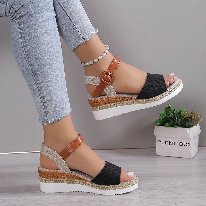 Sommer Frau Sandalen Schuhe Weiche Schuhe Frau Elegante Sandalen Frau Keil Damen Schuhe Party Schuhe Weibliche Frauen Sandale